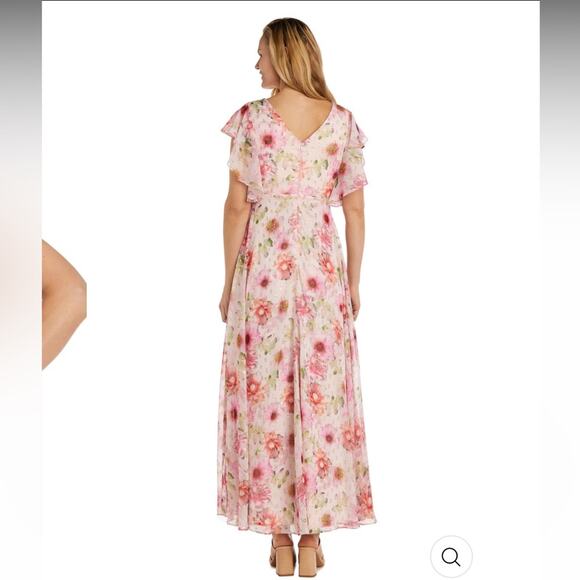 Nightway Collection Women's Floral Short Sleeve Bohemian Maxi Dress Size 4 - Picture 3 of 12